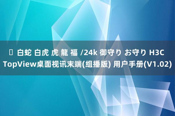 ✨白蛇 白虎 虎 龍 福 /24k 御守り お守り H3C TopView桌面视讯末端(组播版) 用户手册(V1.02)